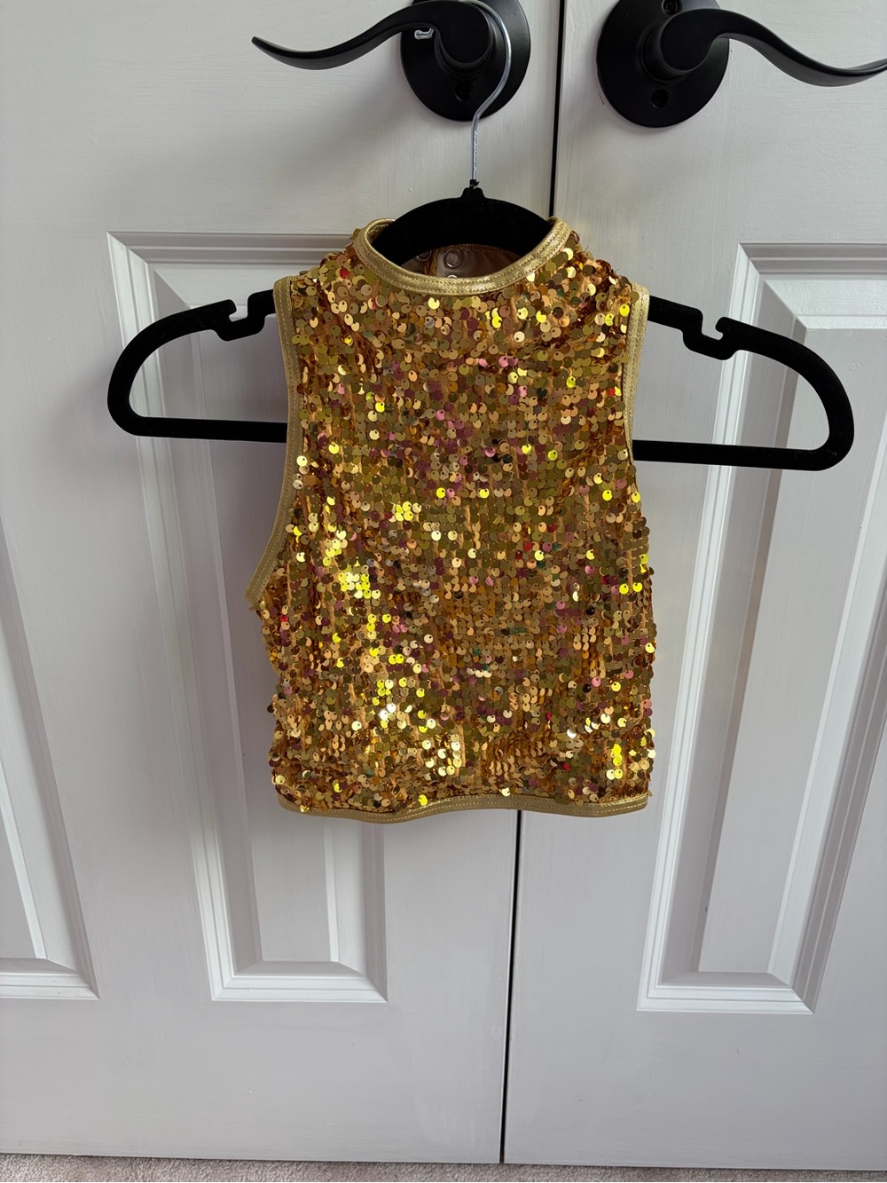 balera Gold Sequin Sleeveless Dance Top